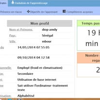 Profil apprenant Diop Amdy · APC BAI · Sénégal Mbour